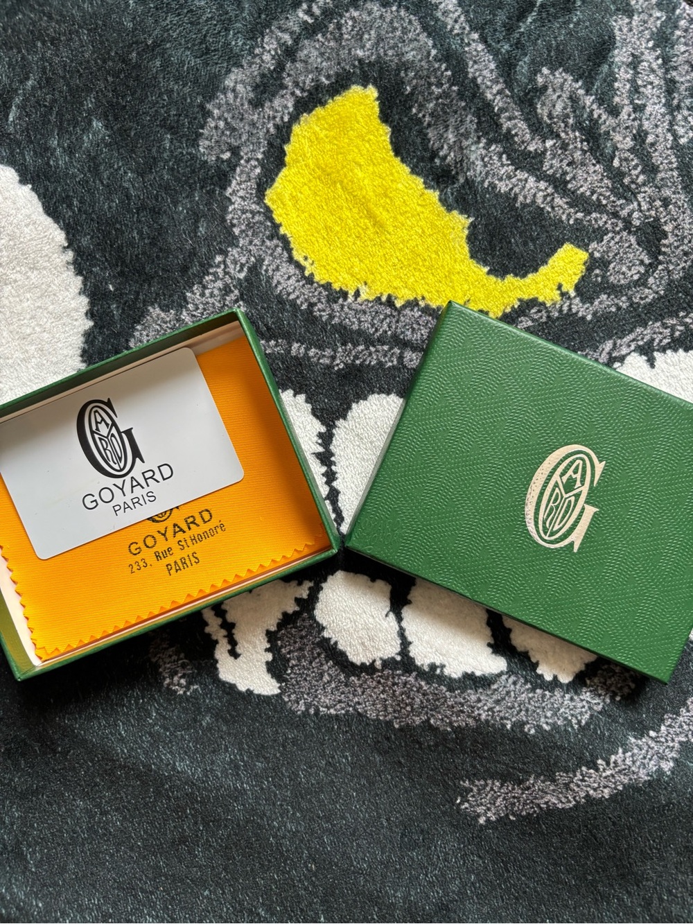 Goyard yellow  Cleaning Cloth with White Logo Card in Green Box
